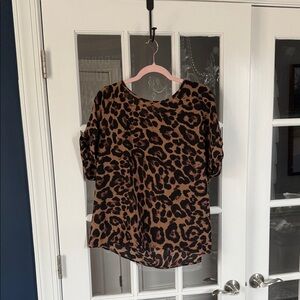 SHEIN Brown Leopard Print Blouse